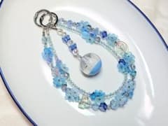 No,13 大玉ストラップ*青花満開*dreamnodiy*ハンドメイドのサムネイル