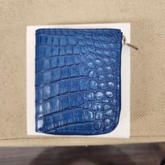 藍染　クロコダイル ウォレット カードホルダー(取外し可) L字ファスナーのサムネイル