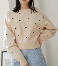 VIS ハート刺繍ニットプルオーバーのサムネイル