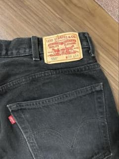 値下げLevi's 550 ブラックデニムパンツ 38 34のサムネイル