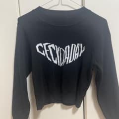 CECYDADAY ロゴ刺繍 長袖ニット ブラックのサムネイル