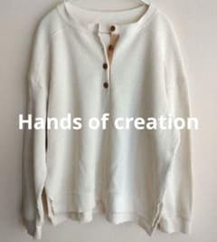 Hands of creation ワッフル ヘンリーネックカットソー F日本製