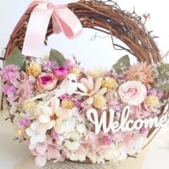 一点もの　パステルカラーのお花たちのスタンドリースのサムネイル