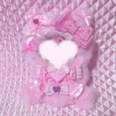 おすわりぬい服♡薄ピンクチェック ねこ 15cm - メルカリ