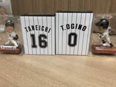 千葉ロッテマリーンズ荻野ボブルヘッド種市ボブルヘッド麦わら白ハットセットのサムネイル