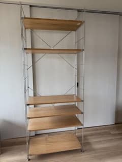 無印良品】（特大サイズ）ステンレスユニットシェルフ＆オーク材棚 