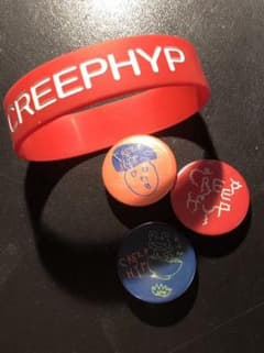 クリープハイプ　ライブグッズ　ラバーバンド　缶バッジ　セットのサムネイル