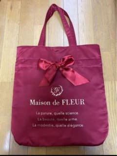 ★美品★ Maison de FLEUR トートバッグ リボン 赤のサムネイル