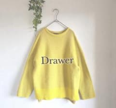 Drawer 美品 定価66000円 カシミヤ混 9G畦編みクルーネックニット