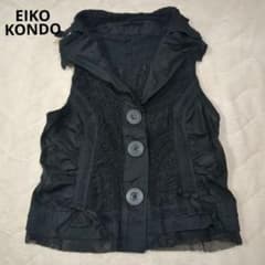 極美品 エイココンドウ 現行完売品 コットン刺繍フリルベスト 黒 ジレ 春夏服 エイココンドウ ベスト ジレ レース リボン ブラック メッシュ - メルカリ