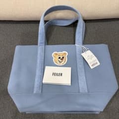 【新品】フェイラー　オールドテディ　ワッペントートバッグ　ペ-ルパ-プル小 フェイラー オールドテディ ワッペントートバッグ ライトブルー L 小