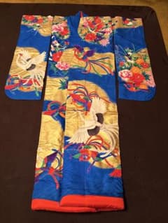 色打掛 青地 鶴 鳳凰 花柄 豪華絢爛 - メルカリ