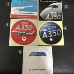 JAL エアバス A350 就航記念 ステッカー 5枚セット   シール 非売品のサムネイル