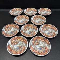 最終価格【未使用品】美濃焼 三洋陶器 龍峰窯 「色絵山水図 金彩古