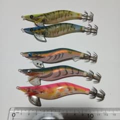 SHIMANO含む エギ 5本セット 3.0と3.5号 釣り具 ルアー 中古のサムネイル