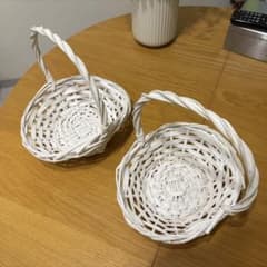 ホワイト バスケット 2個セット かご ウェディングのサムネイル