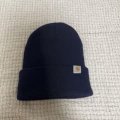 【引越すので2024.2月まで出品！】carhartt ニット帽　ネイビーのサムネイル
