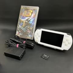 [Excellent Condition, Tested and Working] SONY PSP Console, White, with Charger and Memory Card