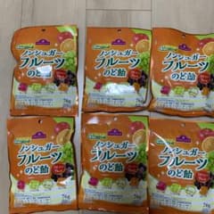 トップバリュ　ノンシュガー フルーツ のど飴　キャンディ　6袋のサムネイル