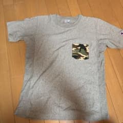 ク*ン様 チャンピオン リバースウィーブ 迷彩ポケット Tシャツ グレー　肉厚のサムネイル