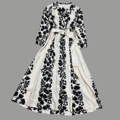 グレースクラス ハイビスカス ロングシャツワンピース 36 金ボタン
