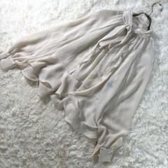 美品】モラビト ボウタイ ペプラムブラウス 38 ベージュ MORABITO