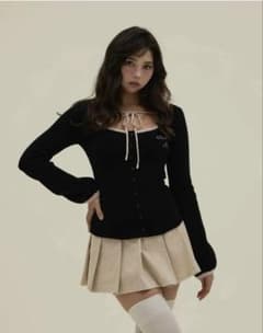 【未使用】ANDMARY / Sonique knit tops ブラックのサムネイル