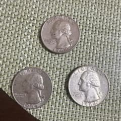 アメリカ】25セント銀貨1964年D 3枚組!! - メルカリ