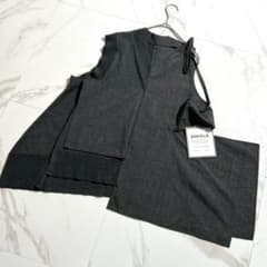 美品/23年モデル☆エンフォルド　WOVEN×Knit Vest　アシンメトリー 美品/23年モデル☆エンフォルド WOVEN×Knit Vest アシンメトリー