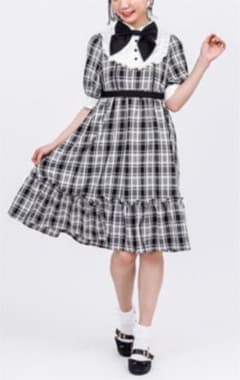 axes femme kawaii❤︎チェック柄リボン付きドールOP❤︎未使用のサムネイル
