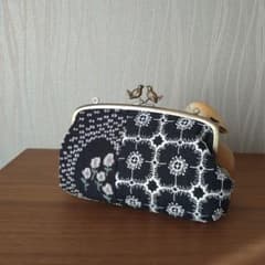 【sale】うさぎの口金 親子がま口長財布☆ミナペルホネンハンドメイド new❁ 小鳥の口金親子がま口長財布☆ ミナペルホネン ハンドメイド