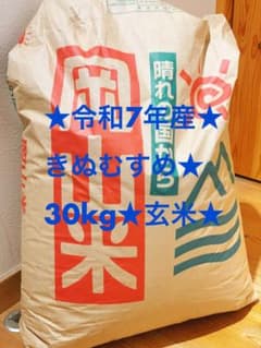 農家直送✴︎令和7年岡山県産✴︎きぬむすめ玄米✴︎30kg - メルカリ