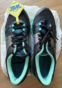 asics ランニングシューズ ブラック/ターコイズのサムネイル
