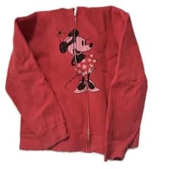 ディズニーリゾート ミッキー耳付き ジップパーカー 赤 Lのサムネイル