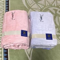 YSL】ピンク•ブルー/綿毛布2枚セット/パフケット/未使用訳あり※ - メルカリ