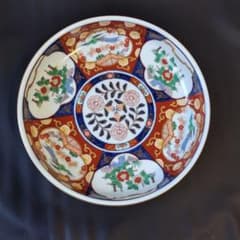 有田焼 秀峰 伊万里 大皿 盛鉢 花鳥 金彩　24.5cmのサムネイル