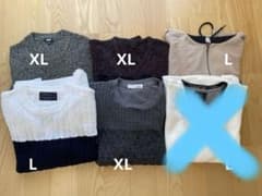 メンズニット L XL  5点まとめ売りのサムネイル
