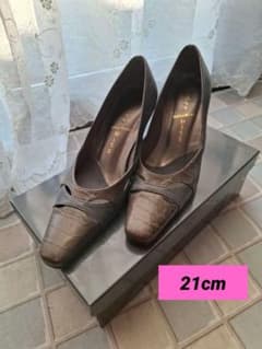 レザー ハイヒール 21cm クロコダイル風 7cmヒール 履きやすい おしゃれ