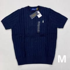 Polo Ralph Lauren 半袖ケーブルニットセーター ネイビー M - メルカリ