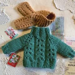 ブライス　リカちゃん　22センチドール用セーター　クリスマスセットのサムネイル