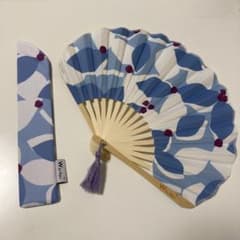 ワールドパーティーW by Wpc扇子ブルー花柄扇子のサムネイル