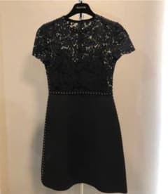 20日まで 美品 VALENTINO レース スタッズワンピース ブラックのサムネイル