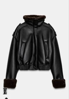 ZARA ダブルフェイスフェイクレザーボンバージャケット - メルカリ