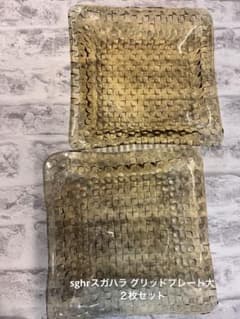sghr スガハラ 2枚セットグリッドプレート：角形深皿 （23.5cm 