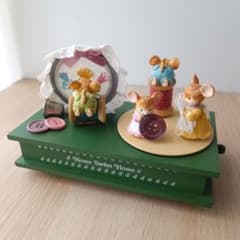 マルチアクションオルゴール からくり人形 刺繍 マウス ネズミ SANKYO
