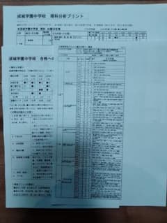 成城学園中学校 理科・算数 分析プリント 合格対策資料 2026年度のサムネイル