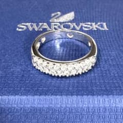 SWAROVSKI スワロフスキー パヴェ クリスタル リング シルバー　M