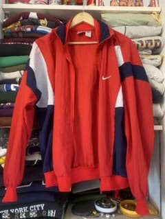80s 90s NIKE ナイロンジャケット 銀タグ トリコロール　切り替え配色のサムネイル