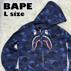 ✨️レアデザイン✨️ A Bathing Ape シャークパーカー カモ ジップ 