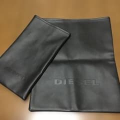 【大・小2セット】DIESEL クラッチバッグ ブラック 合皮 ロゴ 美品のサムネイル